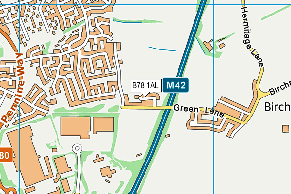 B78 1AL map - OS VectorMap District (Ordnance Survey)