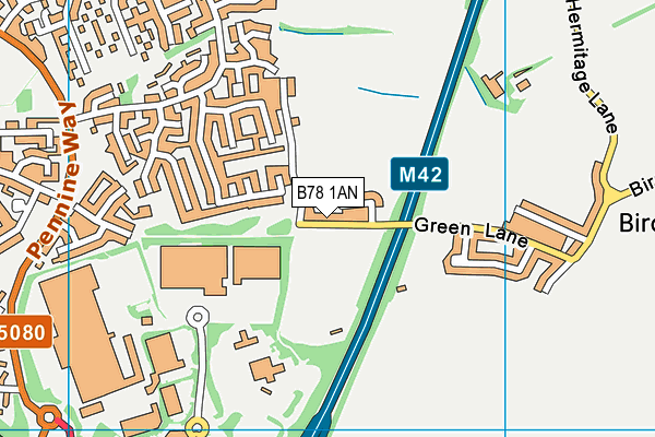 B78 1AN map - OS VectorMap District (Ordnance Survey)