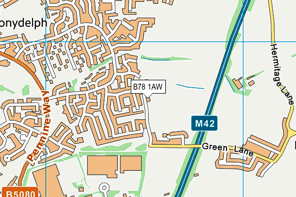 B78 1AW map - OS VectorMap District (Ordnance Survey)