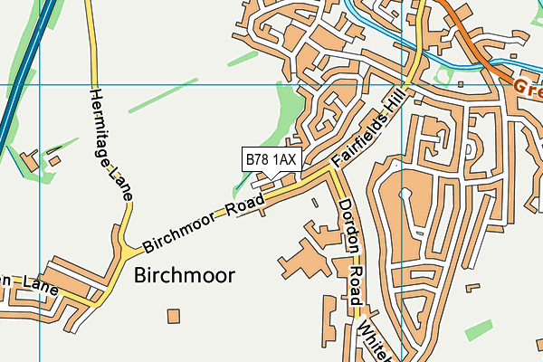 B78 1AX map - OS VectorMap District (Ordnance Survey)