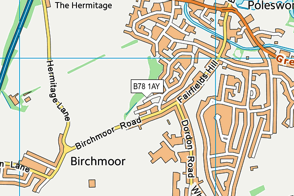 B78 1AY map - OS VectorMap District (Ordnance Survey)