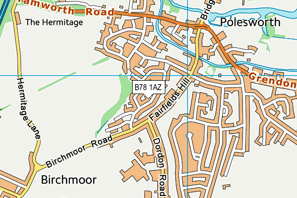 B78 1AZ map - OS VectorMap District (Ordnance Survey)