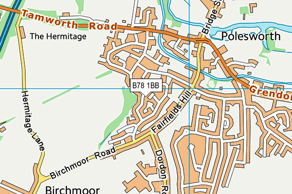 B78 1BB map - OS VectorMap District (Ordnance Survey)