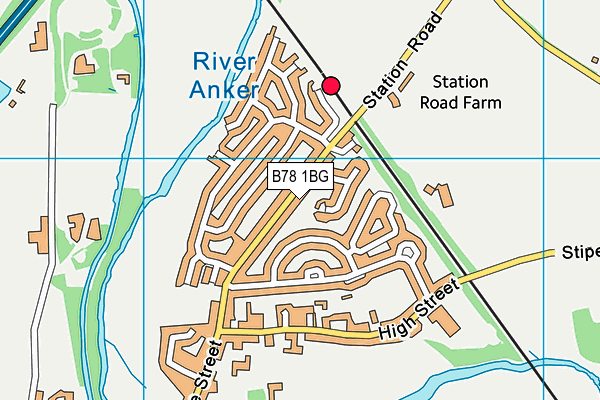 B78 1BG map - OS VectorMap District (Ordnance Survey)