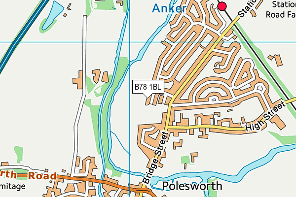 Polesworth Recreation Ground map (B78 1BL) - OS VectorMap District (Ordnance Survey)