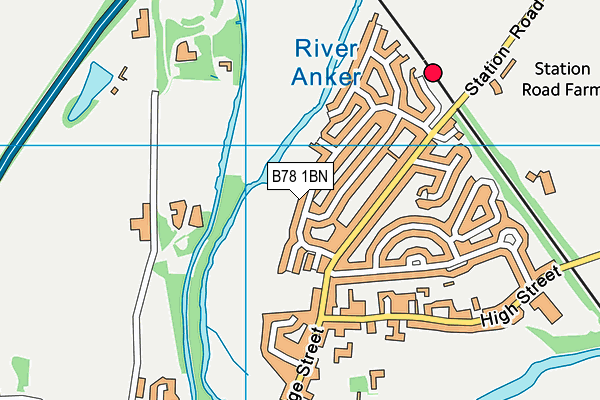 B78 1BN map - OS VectorMap District (Ordnance Survey)