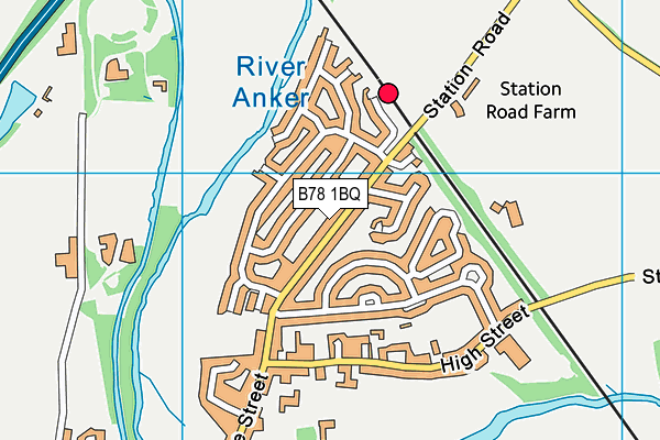 B78 1BQ map - OS VectorMap District (Ordnance Survey)