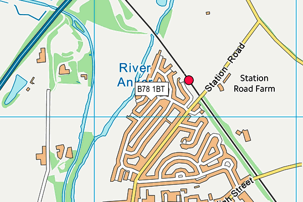 B78 1BT map - OS VectorMap District (Ordnance Survey)