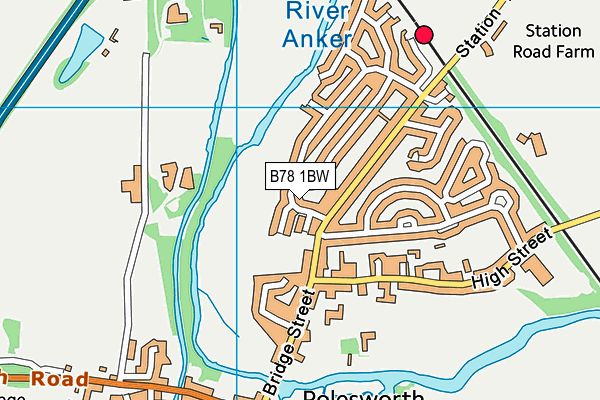 B78 1BW map - OS VectorMap District (Ordnance Survey)