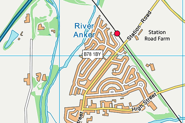 B78 1BY map - OS VectorMap District (Ordnance Survey)