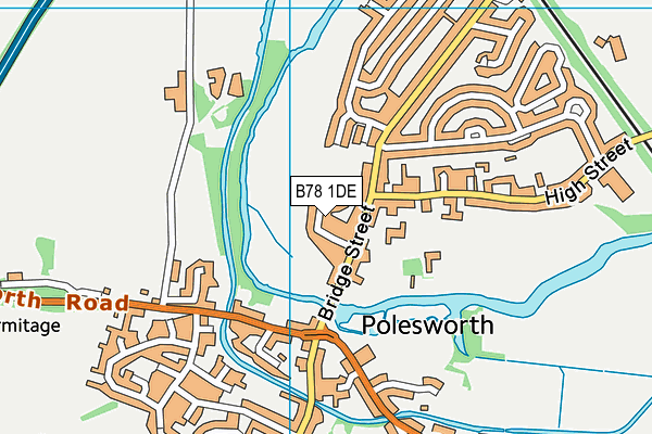 B78 1DE map - OS VectorMap District (Ordnance Survey)