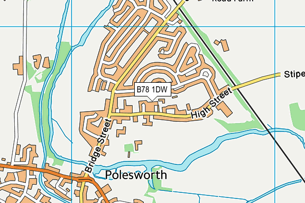 B78 1DW map - OS VectorMap District (Ordnance Survey)