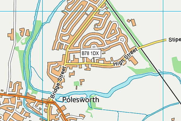 B78 1DX map - OS VectorMap District (Ordnance Survey)