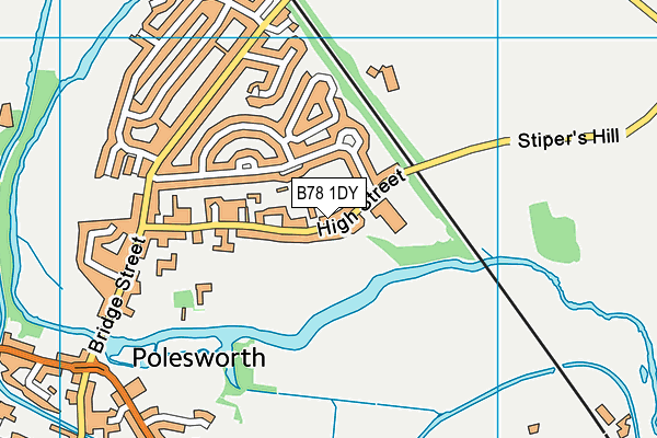 B78 1DY map - OS VectorMap District (Ordnance Survey)