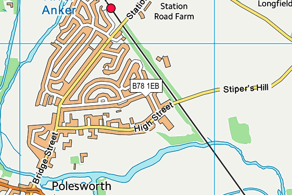 B78 1EB map - OS VectorMap District (Ordnance Survey)