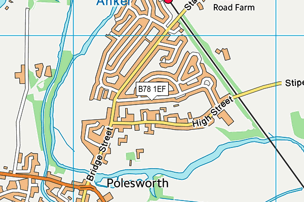 B78 1EF map - OS VectorMap District (Ordnance Survey)