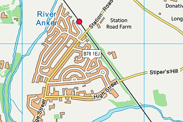 B78 1EJ map - OS VectorMap District (Ordnance Survey)