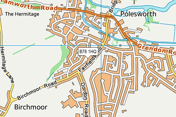 B78 1HQ map - OS VectorMap District (Ordnance Survey)