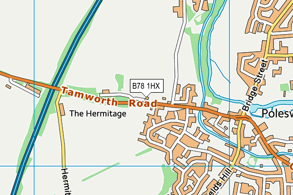 B78 1HX map - OS VectorMap District (Ordnance Survey)