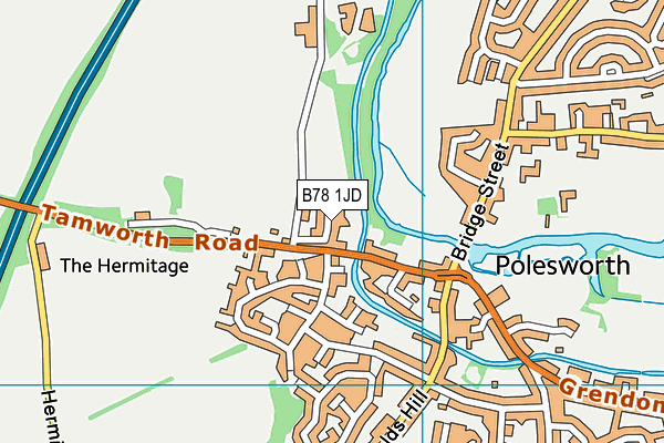 B78 1JD map - OS VectorMap District (Ordnance Survey)