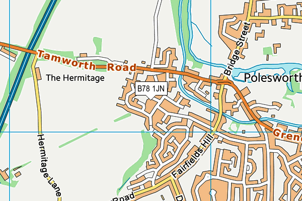 B78 1JN map - OS VectorMap District (Ordnance Survey)