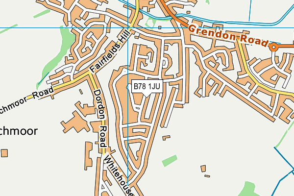 B78 1JU map - OS VectorMap District (Ordnance Survey)