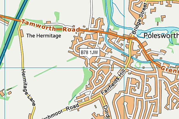 B78 1JW map - OS VectorMap District (Ordnance Survey)