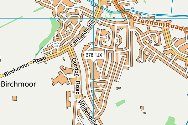 B78 1JX map - OS VectorMap District (Ordnance Survey)