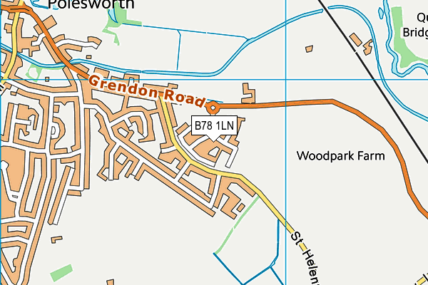 B78 1LN map - OS VectorMap District (Ordnance Survey)