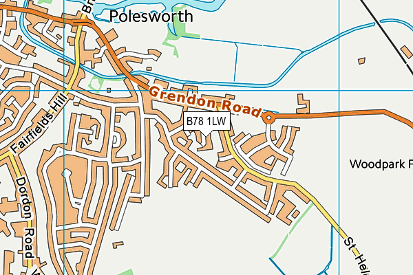 B78 1LW map - OS VectorMap District (Ordnance Survey)