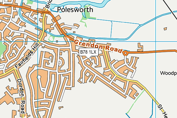 B78 1LX map - OS VectorMap District (Ordnance Survey)