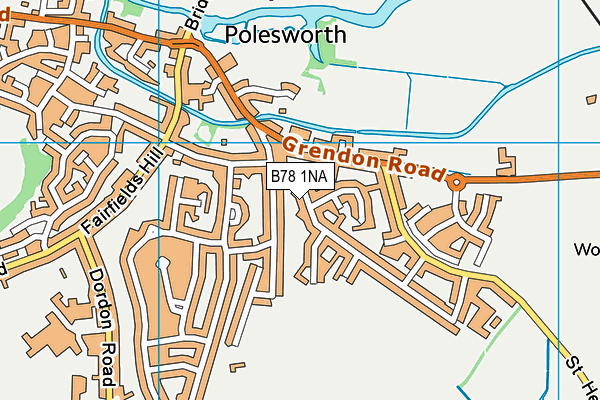 B78 1NA map - OS VectorMap District (Ordnance Survey)