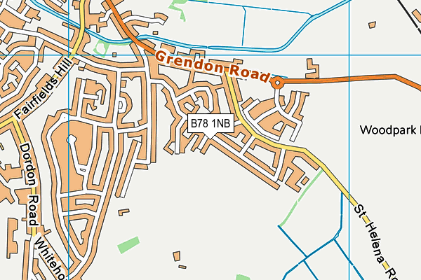 B78 1NB map - OS VectorMap District (Ordnance Survey)