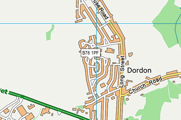 B78 1PF map - OS VectorMap District (Ordnance Survey)