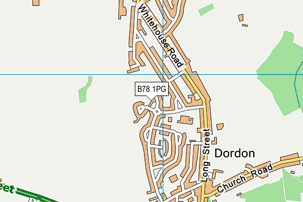 B78 1PG map - OS VectorMap District (Ordnance Survey)