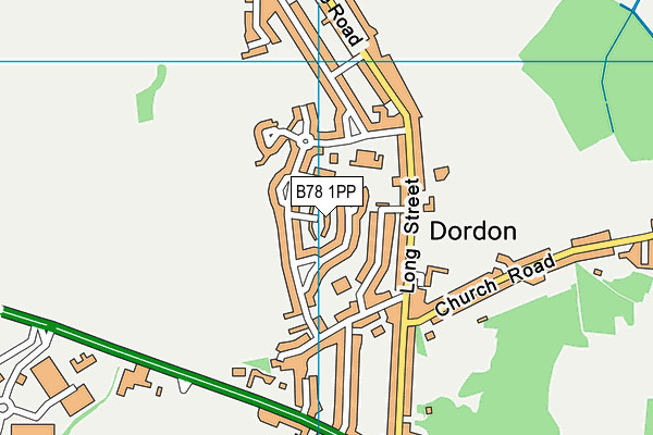 B78 1PP map - OS VectorMap District (Ordnance Survey)