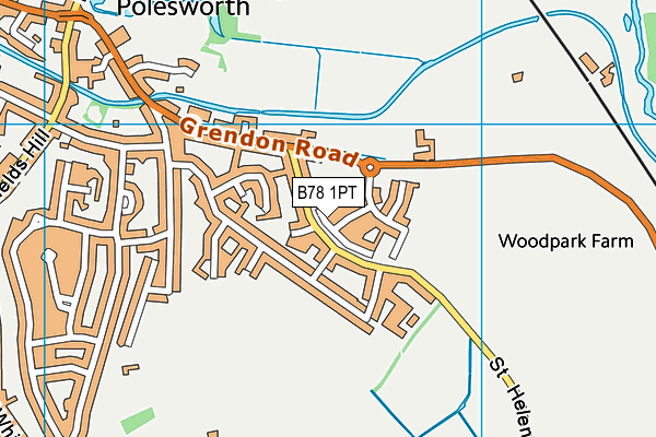 B78 1PT map - OS VectorMap District (Ordnance Survey)
