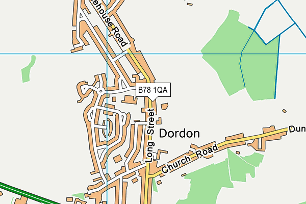 B78 1QA map - OS VectorMap District (Ordnance Survey)