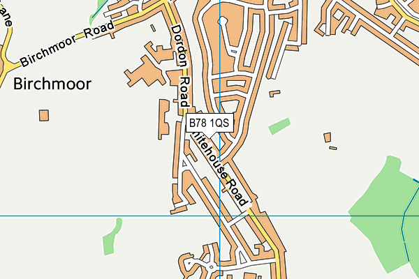 B78 1QS map - OS VectorMap District (Ordnance Survey)