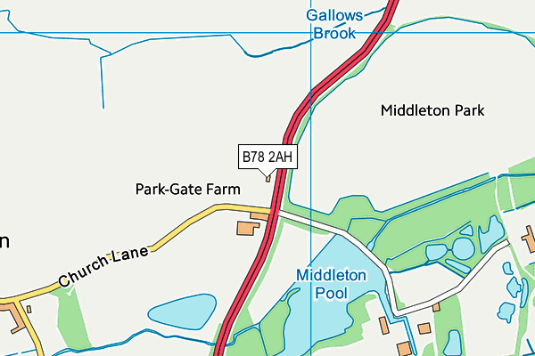 B78 2AH map - OS VectorMap District (Ordnance Survey)