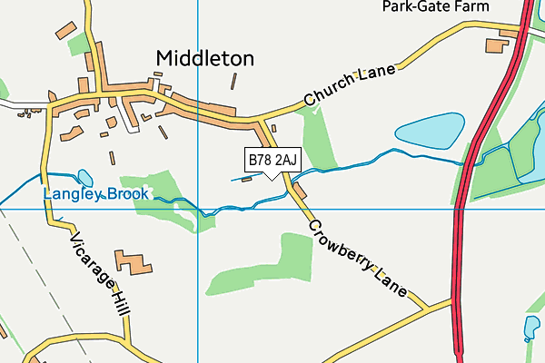 B78 2AJ map - OS VectorMap District (Ordnance Survey)