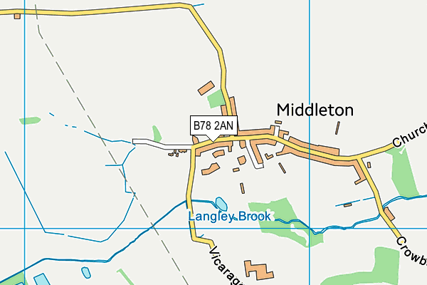 B78 2AN map - OS VectorMap District (Ordnance Survey)