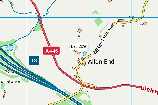 B78 2BW map - OS VectorMap District (Ordnance Survey)