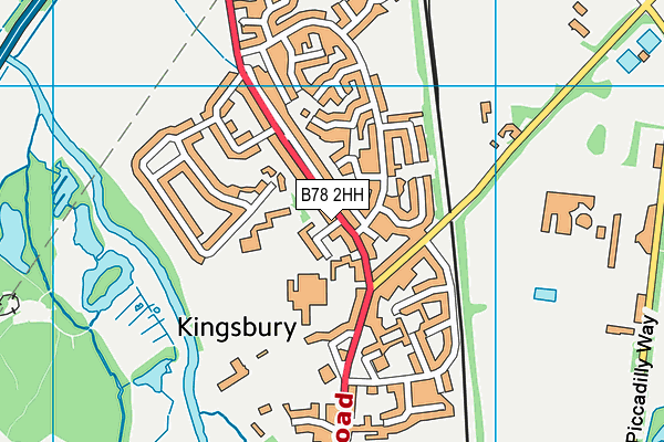 Kingsbury Methodist Church Hall map (B78 2HH) - OS VectorMap District (Ordnance Survey)