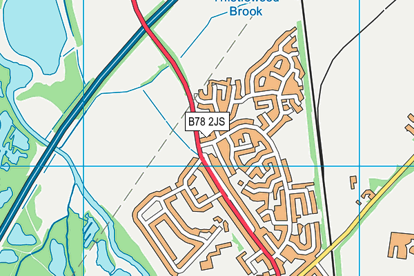 B78 2JS map - OS VectorMap District (Ordnance Survey)