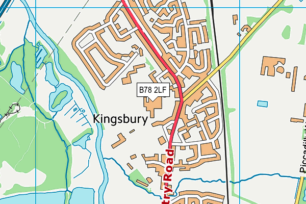 Kingsbury School map (B78 2LF) - OS VectorMap District (Ordnance Survey)