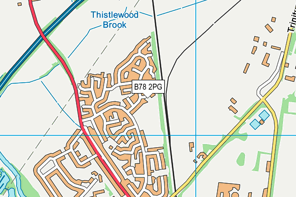 Sycamore Road map (B78 2PG) - OS VectorMap District (Ordnance Survey)
