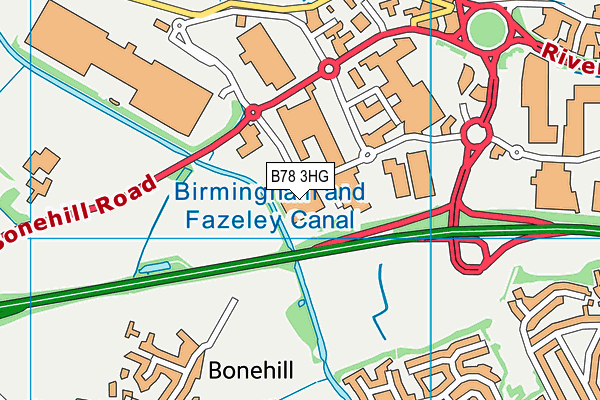 B78 3HG map - OS VectorMap District (Ordnance Survey)