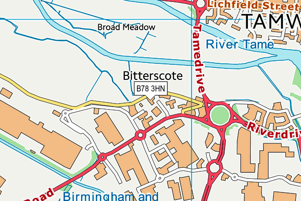 B78 3HN map - OS VectorMap District (Ordnance Survey)