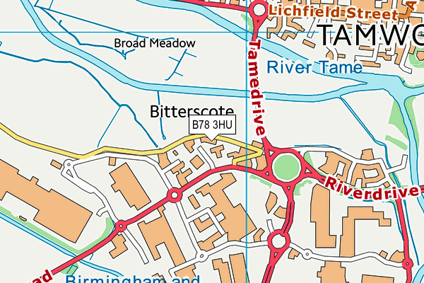 B78 3HU map - OS VectorMap District (Ordnance Survey)